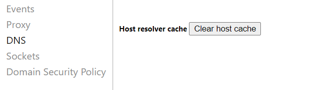 Clear host cache