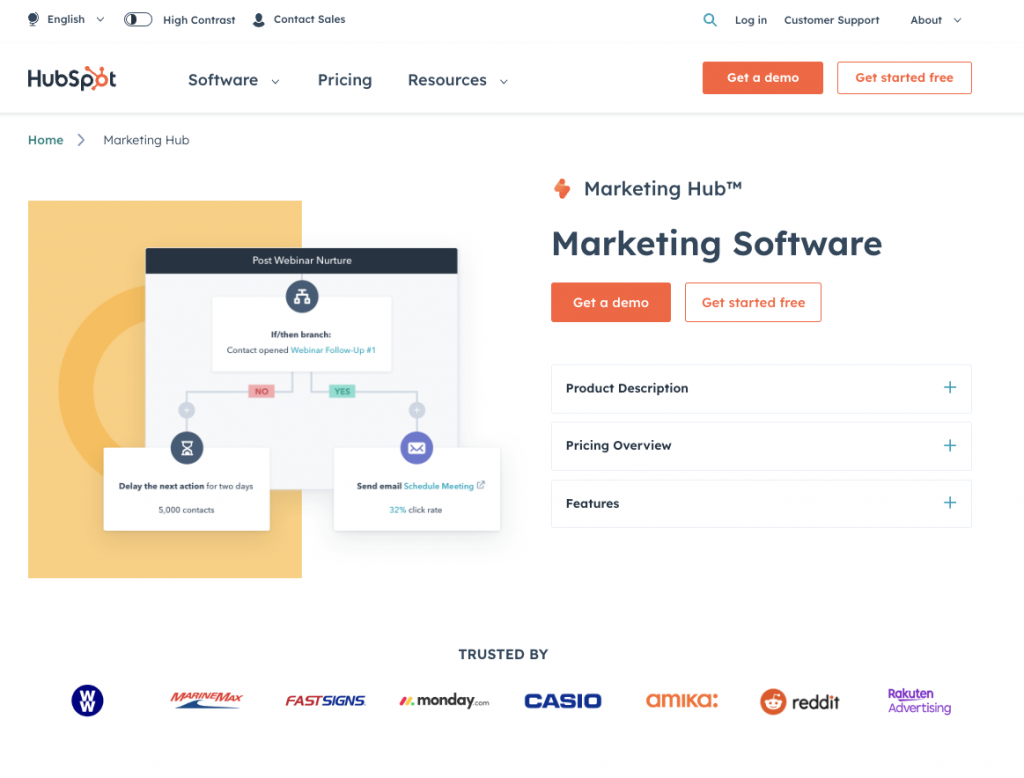 Hubspot startpagina