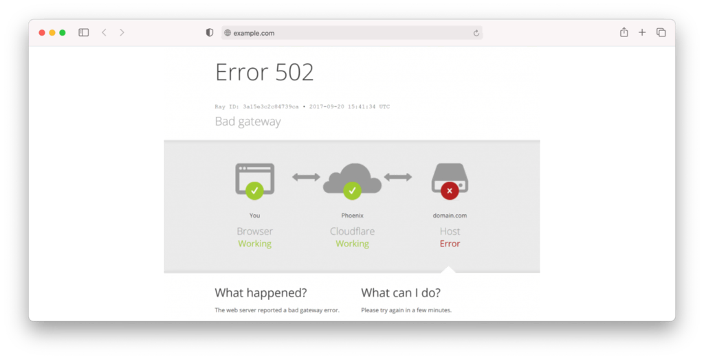 502 error bad gateway
