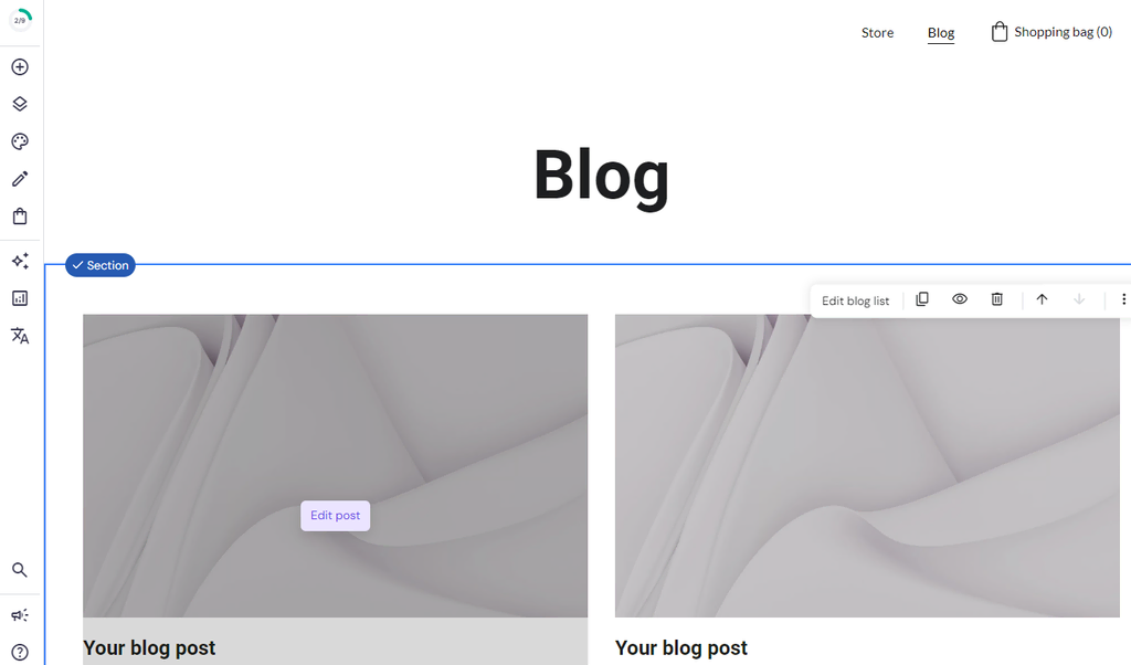 hostinger website bouwer blog edit post