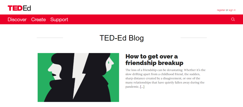 TED-Ed blog startpagina