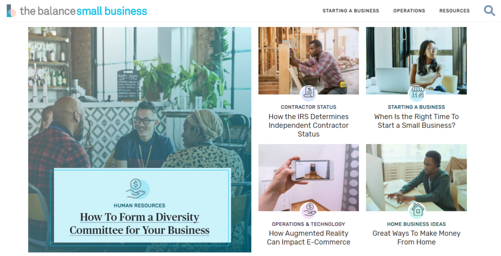 The Balance Small Business startpagina