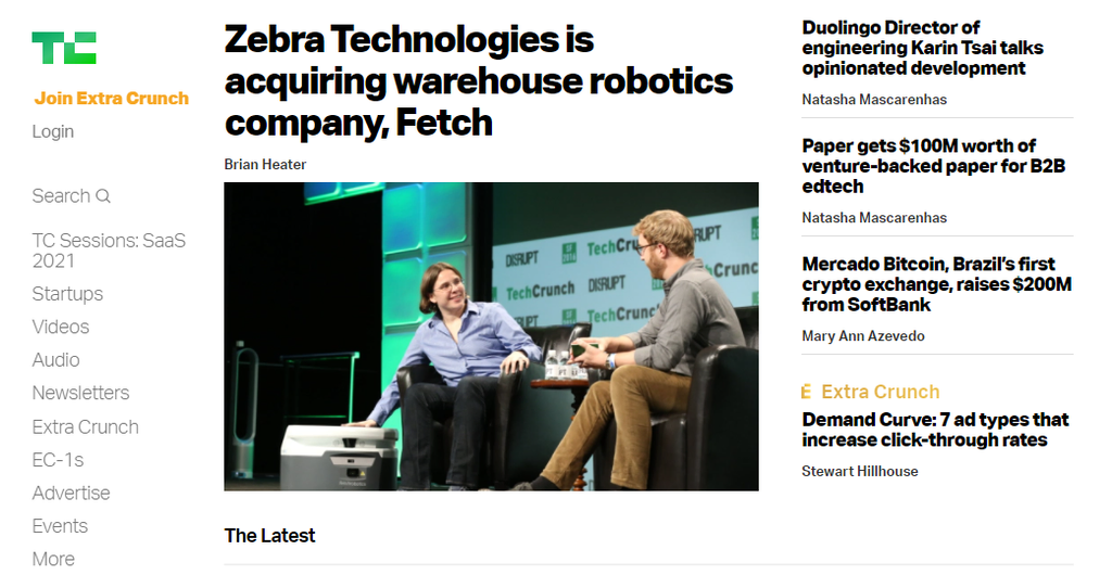 TechCrunch startpagina