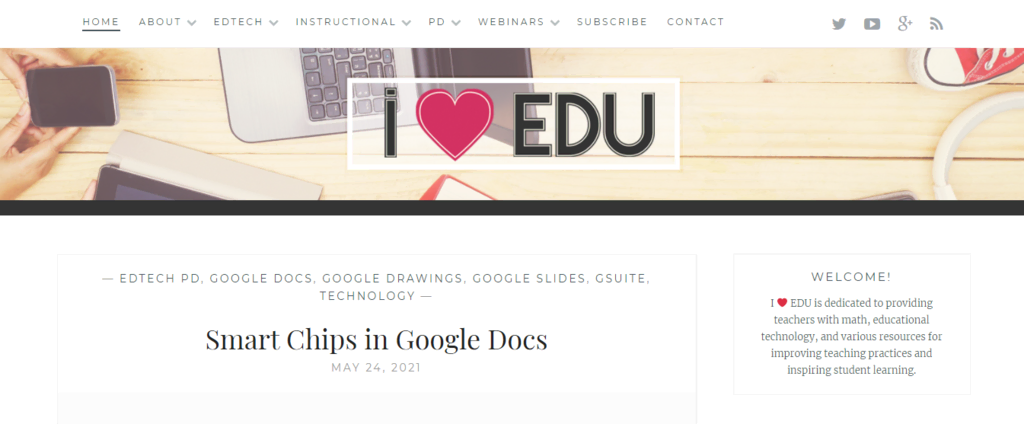 I Heart EDU startpagina