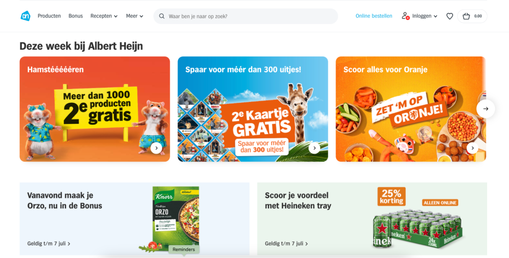 Albert Heijn startpagina