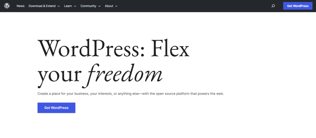 Wordpress startpagina
