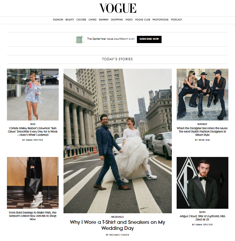 Vogue startpagina