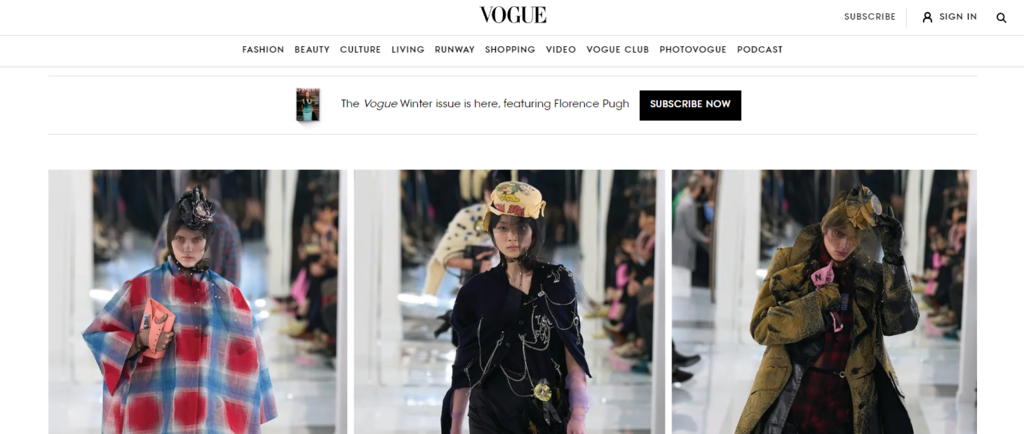 Vogue startpagina