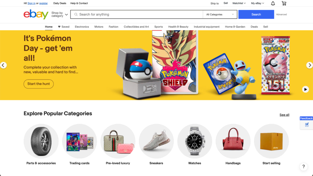 eBay is een marktplaats waar je online producten kunt verkopen aan een vaste prijs of veilen
