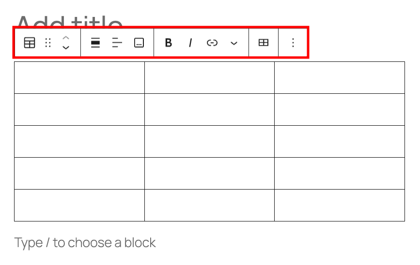 De table block voor WordPress<br>