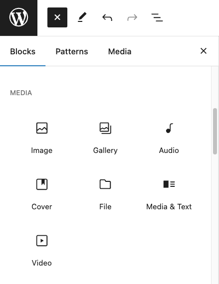 Mediabestanden toevoegen via blocks in WordPress<br>