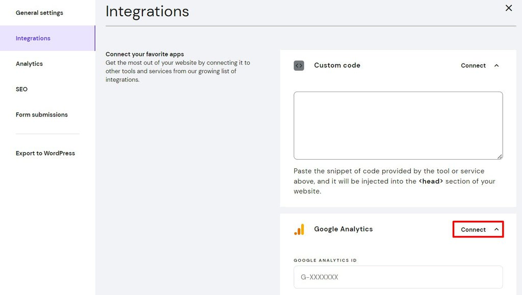 verbinden van Google Analytics met Hostinger
