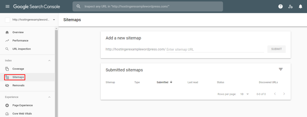 Ingediende WordPress sitemap bij Google Search Console
