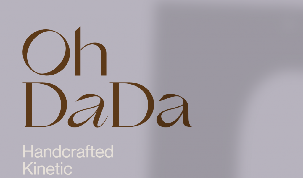 Het grafisch ontwerp van de OhDada portfolio website
