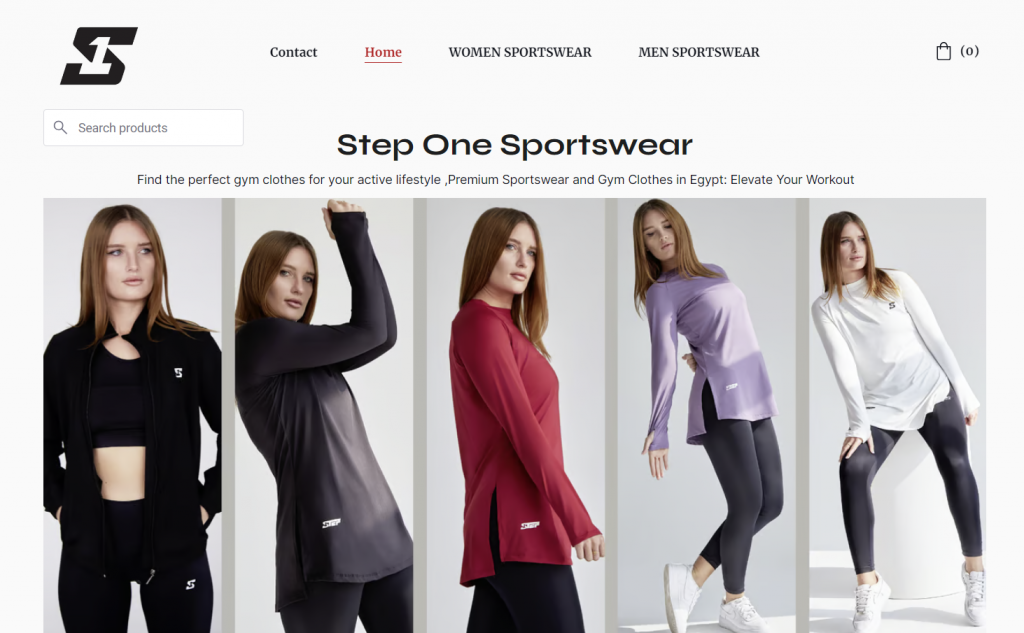 Voorbeeld van een homepage van een webshop
