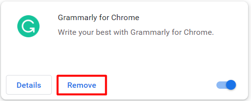 De browser extension Grammarly for Chrome wordt verwijderd als troubleshoot
