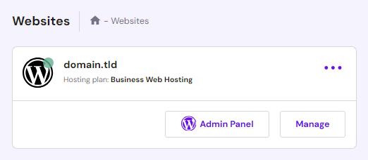 selecteer je Admin Panel
