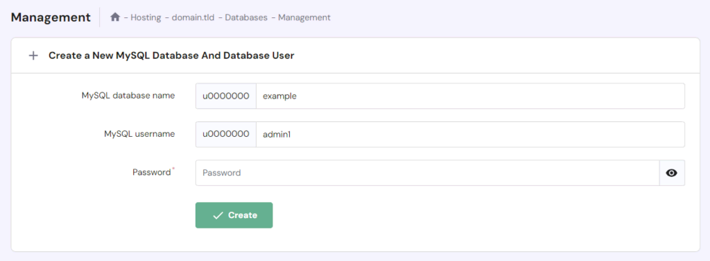 MySQL database
