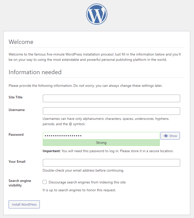 Wordpress wachtwoord instellen
