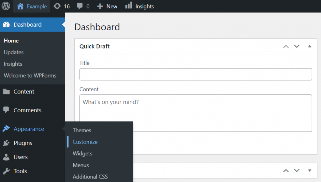 WordPress dashboard voor post  te maken
